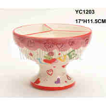 Ceramic Glaze Serve Bowl Set for Valentine′s Day